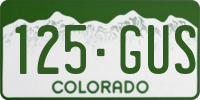 CO license plate 125GUS