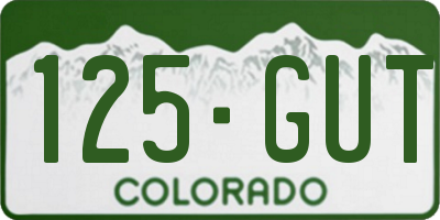 CO license plate 125GUT