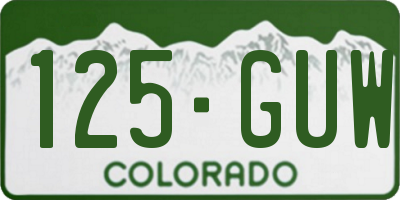 CO license plate 125GUW