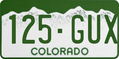 CO license plate 125GUX