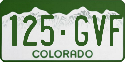 CO license plate 125GVF