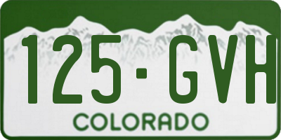 CO license plate 125GVH