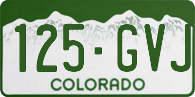 CO license plate 125GVJ
