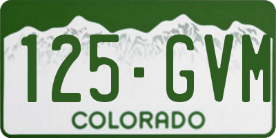 CO license plate 125GVM
