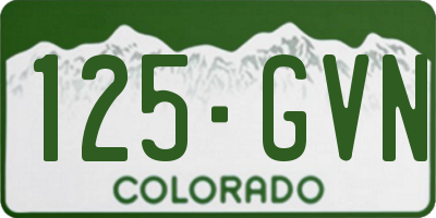 CO license plate 125GVN