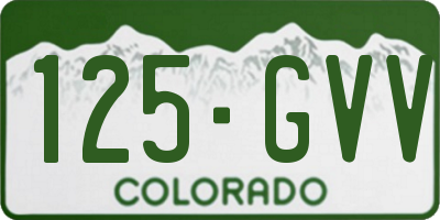 CO license plate 125GVV