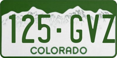 CO license plate 125GVZ