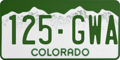 CO license plate 125GWA