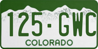 CO license plate 125GWC