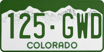 CO license plate 125GWD