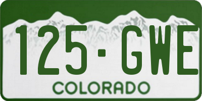 CO license plate 125GWE