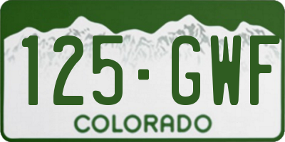 CO license plate 125GWF