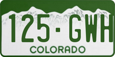CO license plate 125GWH