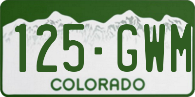 CO license plate 125GWM
