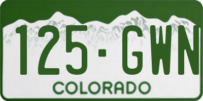 CO license plate 125GWN