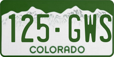 CO license plate 125GWS