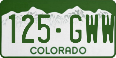 CO license plate 125GWW