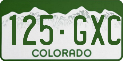 CO license plate 125GXC