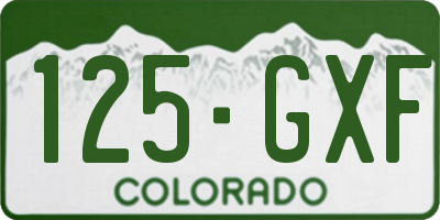 CO license plate 125GXF