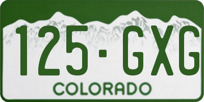CO license plate 125GXG