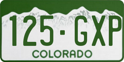 CO license plate 125GXP