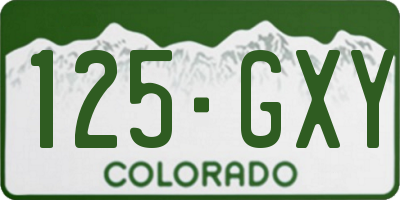CO license plate 125GXY