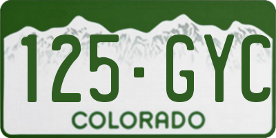 CO license plate 125GYC