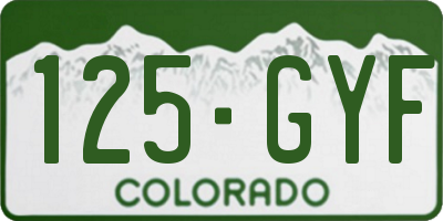 CO license plate 125GYF