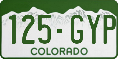CO license plate 125GYP