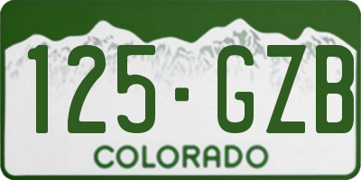 CO license plate 125GZB