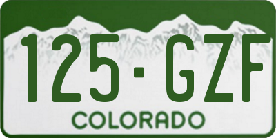 CO license plate 125GZF