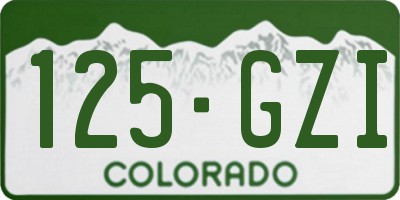 CO license plate 125GZI