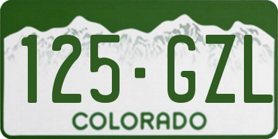 CO license plate 125GZL