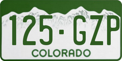 CO license plate 125GZP