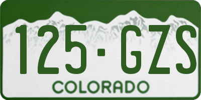 CO license plate 125GZS