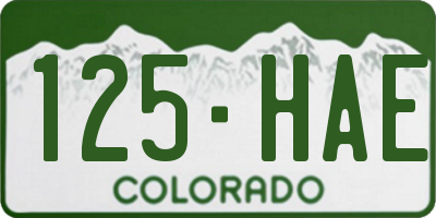 CO license plate 125HAE