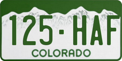 CO license plate 125HAF