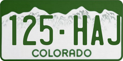 CO license plate 125HAJ