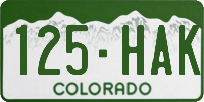 CO license plate 125HAK