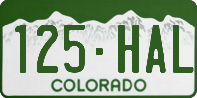 CO license plate 125HAL