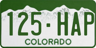 CO license plate 125HAP