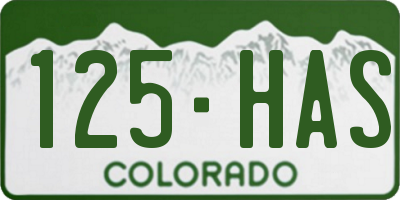CO license plate 125HAS