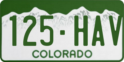 CO license plate 125HAV
