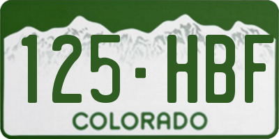 CO license plate 125HBF