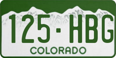 CO license plate 125HBG