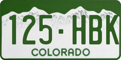 CO license plate 125HBK