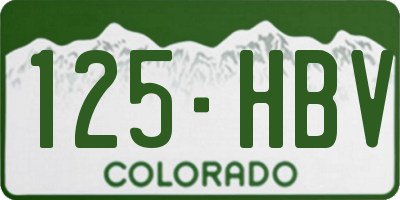 CO license plate 125HBV