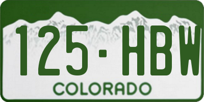 CO license plate 125HBW