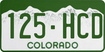 CO license plate 125HCD