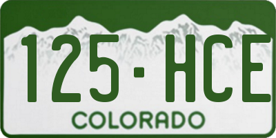 CO license plate 125HCE